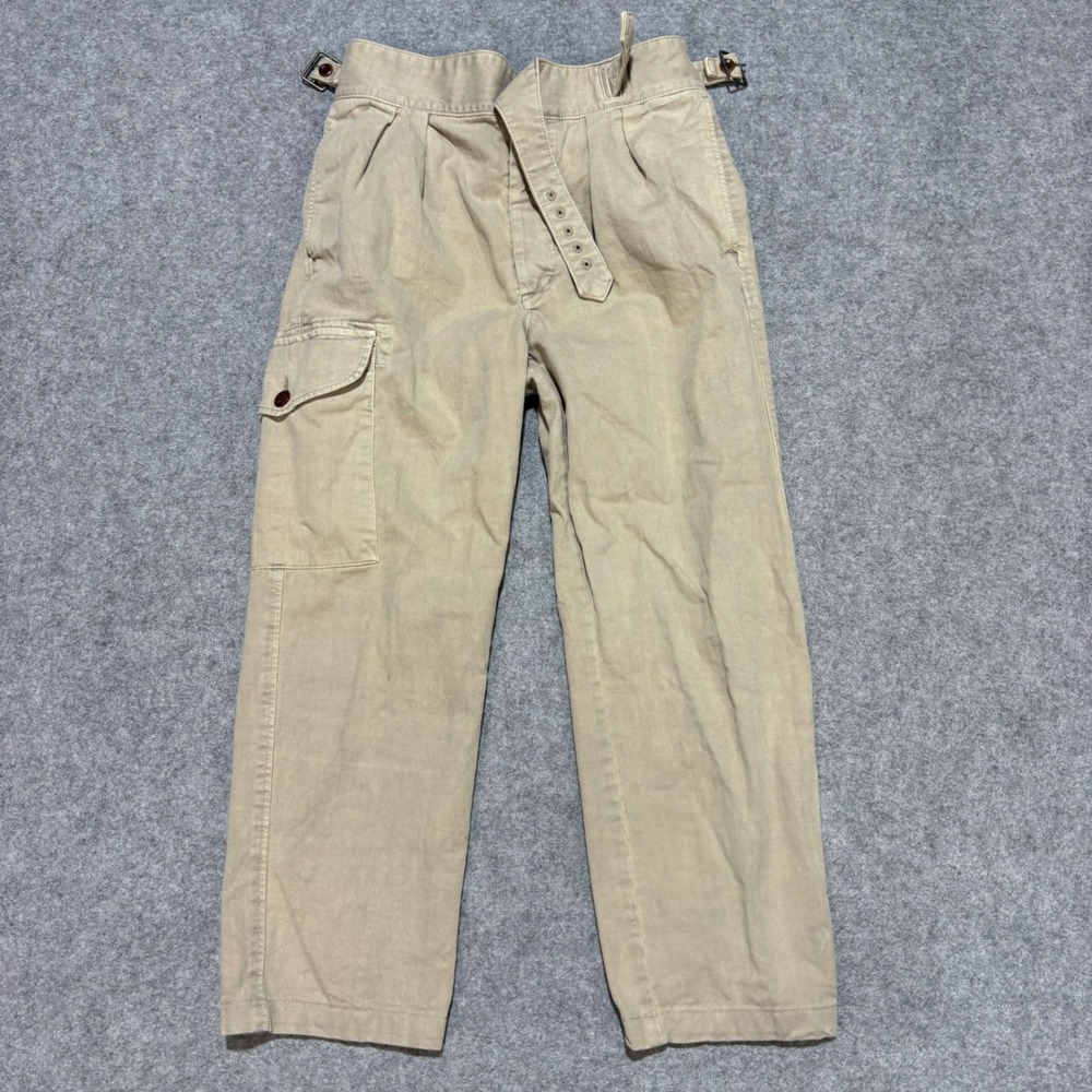 Banana Republic Relaxed Fit Cargo Pants Khaki Tan Side Buckle Cotton 28S